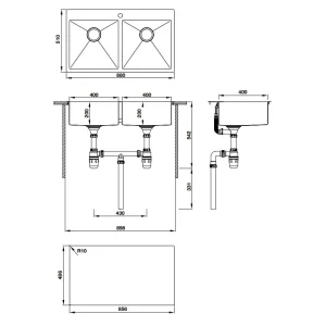 Chậu rửa chén Hafele 880mm HS20-SSN2S90 567.20.537