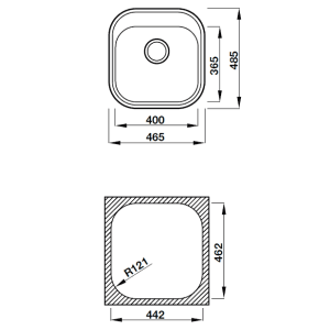 Chậu rửa chén Hafele 465mm HS19-SSN1R50 567.23.083
