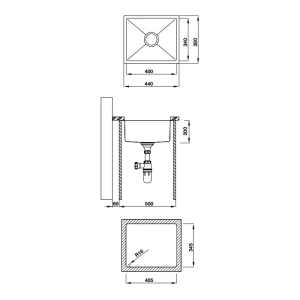 Chậu rửa chén Hafele 440mm HS20-SSN1S50 567.20.227