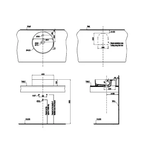 Chậu sứ đặt bàn Sapporo 420 Hafele 588.79.031