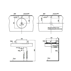 Chậu sứ đặt bàn Sapporo Hafele 588.79.060