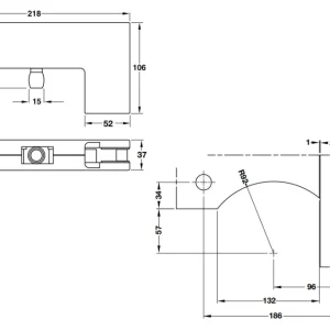 Kẹp kính L màu đen mờ 120kg 981.00.664