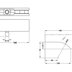 Kẹp đỉnh Hafele màu đen mờ 981.00.652