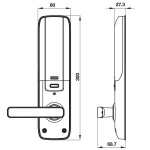 Khóa điện tử vân tay EL7800-TCS Hafele 912.05.763 (mã số, thẻ từ, vân tay, chìa cơ)