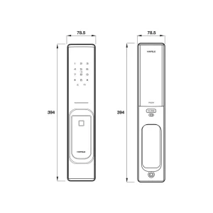 Khóa điện tử Vân tay Hafele PP8100 912.20.260 (mã số, thẻ từ, vân tay, chìa cơ, kết nối App Bluetooth)