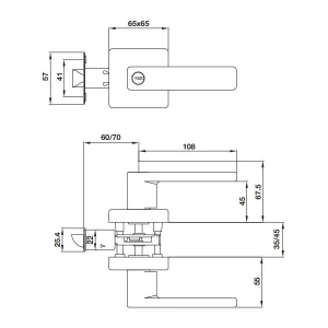 Khoá tay nắm gạt cửa đi DIY Häfele 499.63.972