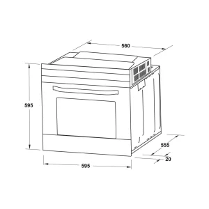 Lò nướng âm tủ 65 lít Hafele Series 200 HO-2K65A 538.61.431