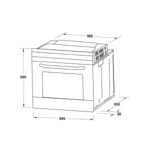 Lò nướng âm tủ 70 lít Hafele Series 600 HO-6T70A 538.01.441