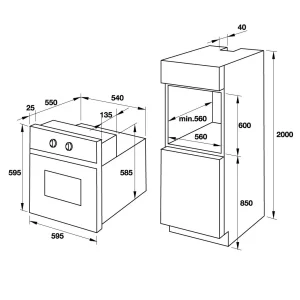 Lò nướng kết hợp hấp 65 lít Hafele HO-T60B 535.02.711