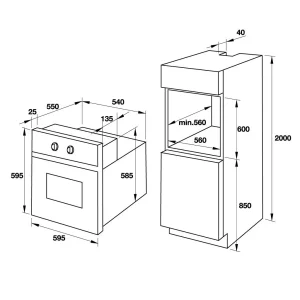 Lò nướng 65 lít âm tủ Hafele HO-T60C 535.02.721