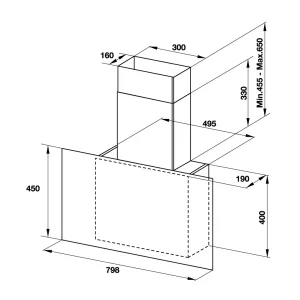 Máy hút mùi gắn tường Häfele 80cm HH-WVG80E 533.86.018