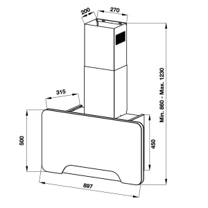 Máy hút mùi gắn tường Häfele 90cm HH-WVGS90A 533.80.203