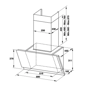 Máy hút mùi gắn tường Häfele 90cm HH-WVS90A 533.86.003
