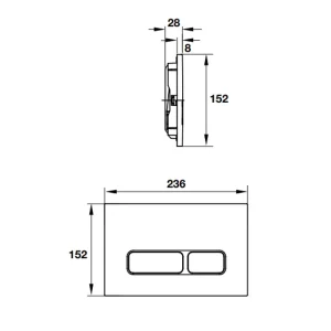 Nút nhấn xả thải Mechanical chữ nhật 588.73.565