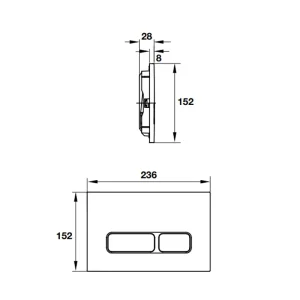 Nút nhấn xả thải Mechanical chữ nhật 588.73.566