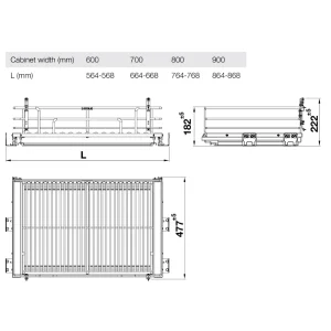 Giá xoong nồi Hafele 700mm Inox 304 549.04.055