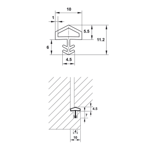 Ron cửa Hafele 10×11.2mm ( cuộn 25 mét ) 950.51.200