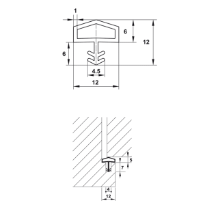 Ron cửa Hafele 12x12mm ( cuộn 25 mét ) 950.51.201