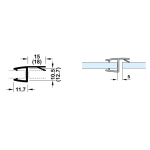 Ron cửa kính Hafele 180° cho kính 10-12mm 950.50.001