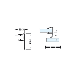 Ron cửa kính cho cửa trượt Hafele 8-10mm 950.50.016