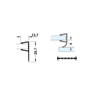 Ron cửa kính cho cửa trượt Hafele 10-12mm 950.50.017