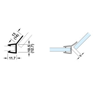 Ron cửa kính Hafele 135° cho kính 10-12mm 950.50.007