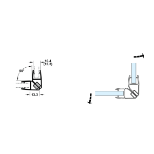 Ron cửa kính nam châm 90° Hafele cho kính 10-12mm 950.50.027