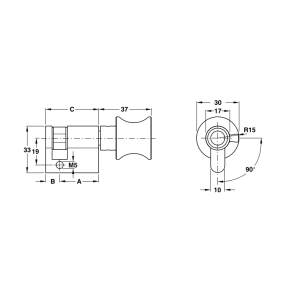 Ruột khóa 1 đầu vặn Hafele 40mm màu đen 916.64.033