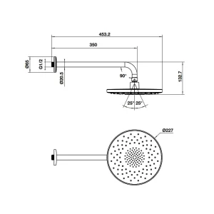 Sen đầu gắn tường Airsense 227R 485.60.702