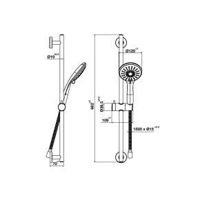 Sen tay Airsense 120R kết hợp thanh trượt Hafele 495.60.686