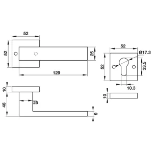 Tay nắm gạt Hafele 903.99.427