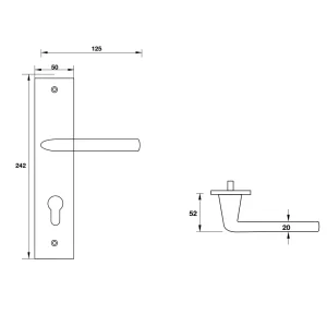 Tay nắm gạt đế dài Hafele 903.98.465