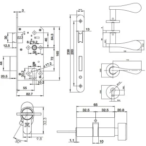 Bộ tay nắm gạt cửa đi DIY Häfele 499.63.802