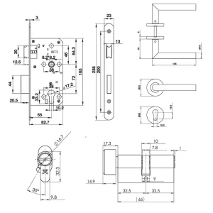 Bộ tay nắm cửa WC Hafele DIY 489.10.660