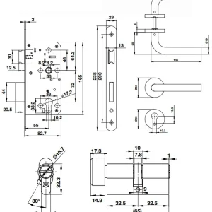 Bộ tay nắm cửa WC Hafele DIY 489.10.661