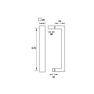 Tay nắm phòng tắm kính Hafele CC500mm 903.11.561