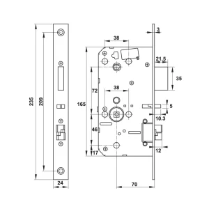 Khóa vân tay Hafele DL7600 màu đen mờ 912.20.230 (mã số, thẻ từ, vân tay, chìa cơ, kết nối App)