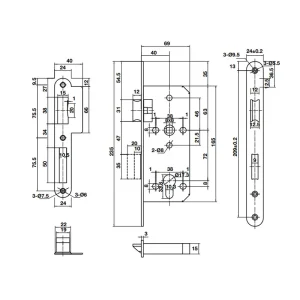 Thân khóa lưỡi gà chốt chết Hafele 911.03.514
