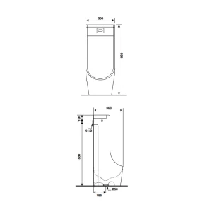 Tiểu nam đặt sàn tự động Hafele 588.09.401