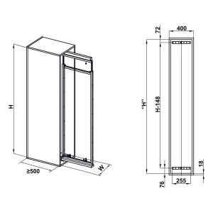 Rổ tủ đồ khô cánh kéo Hafele 400mm 548.65.005