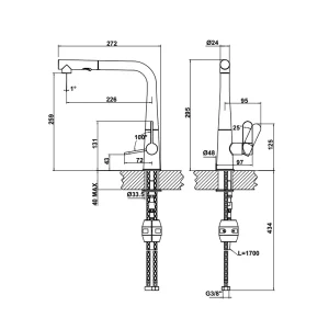 Vòi rửa chén Hafele HT20-CH1P295 570.82.200