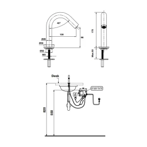 Vòi lavabo tự động H-175 Hafele 589.63.061
