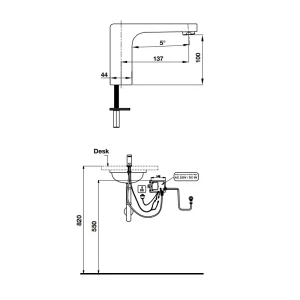 Vòi lavabo tự động H-123 Hafele 589.63.062