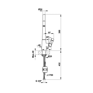 Vòi rửa chén Häfele Hydros HT20-CH1P241 570.82.220