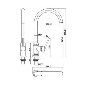 Vòi rửa chén 1 đường nước Hafele HT21-CC1F245C 577.55.270