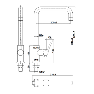 Vòi rửa chén Hafele HT21-CC1F245U 577.55.260