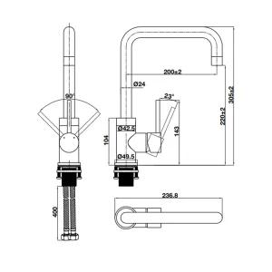 Vòi rửa chén Häfele HT21-CH1F220U 577.55.250
