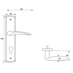 Tay nắm gạt đế dài Inox 316 Hafele 903.78.590