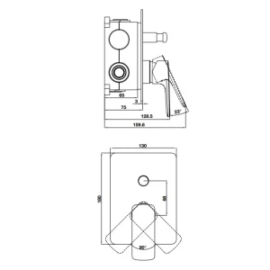 Bộ trộn âm 2 đường nước Kobe đen Hafele 589.15.037
