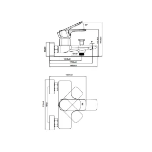 Bộ trộn nổi 2 đường nước Kobe đen Hafele 589.15.035